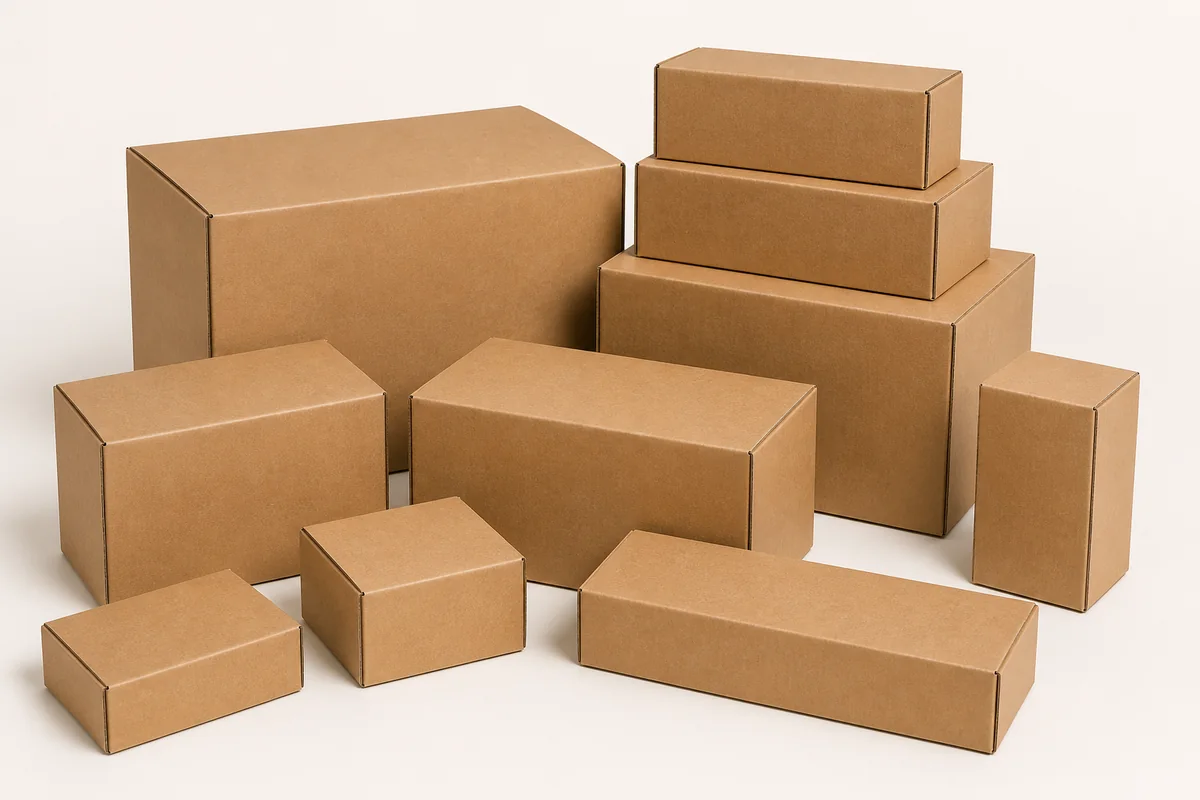 Cụm thùng carton cùng kiểu với nhiều kích thước khác nhau